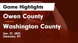 Owen County  vs Washington County  Game Highlights - Jan. 27, 2023