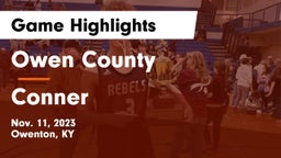 Owen County  vs Conner  Game Highlights - Nov. 11, 2023