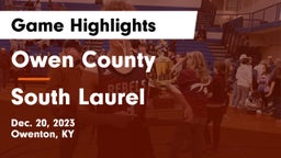 Owen County  vs South Laurel  Game Highlights - Dec. 20, 2023