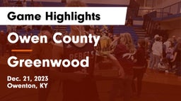 Owen County  vs Greenwood  Game Highlights - Dec. 21, 2023
