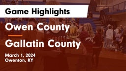 Owen County  vs Gallatin County  Game Highlights - March 1, 2024