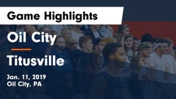 Oil City  vs Titusville Game Highlights - Jan. 11, 2019