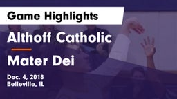 Althoff Catholic  vs Mater Dei  Game Highlights - Dec. 4, 2018