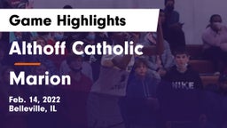 Althoff Catholic  vs Marion Game Highlights - Feb. 14, 2022