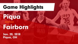 Piqua  vs Fairborn Game Highlights - Jan. 20, 2018