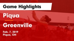 Piqua  vs Greenville  Game Highlights - Feb. 7, 2019