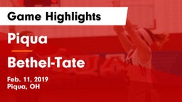 Piqua  vs Bethel-Tate  Game Highlights - Feb. 11, 2019