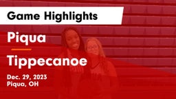 Piqua  vs Tippecanoe  Game Highlights - Dec. 29, 2023