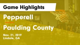Pepperell  vs Paulding County  Game Highlights - Nov. 21, 2019