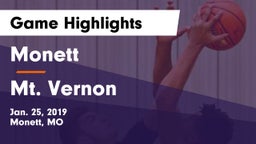 Monett  vs Mt. Vernon  Game Highlights - Jan. 25, 2019