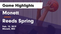 Monett  vs Reeds Spring  Game Highlights - Feb. 15, 2019