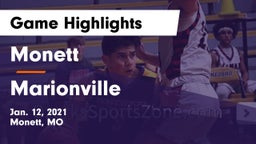 Monett  vs Marionville  Game Highlights - Jan. 12, 2021