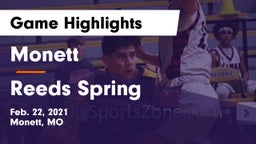 Monett  vs Reeds Spring  Game Highlights - Feb. 22, 2021