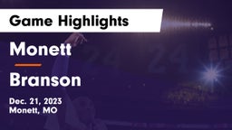 Monett  vs Branson  Game Highlights - Dec. 21, 2023