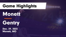 Monett  vs Gentry  Game Highlights - Dec. 29, 2023