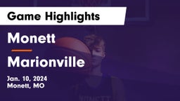 Monett  vs Marionville  Game Highlights - Jan. 10, 2024