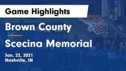 Brown County  vs Scecina Memorial  Game Highlights - Jan. 22, 2021