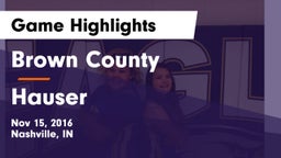 Brown County  vs Hauser  Game Highlights - Nov 15, 2016