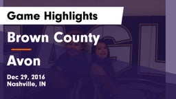Brown County  vs Avon  Game Highlights - Dec 29, 2016