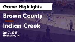 Brown County  vs Indian Creek  Game Highlights - Jan 7, 2017
