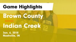 Brown County  vs Indian Creek Game Highlights - Jan. 6, 2018
