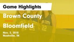 Brown County  vs Bloomfield  Game Highlights - Nov. 3, 2018