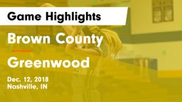 Brown County  vs Greenwood  Game Highlights - Dec. 12, 2018