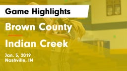 Brown County  vs Indian Creek Game Highlights - Jan. 5, 2019