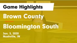 Brown County  vs Bloomington South  Game Highlights - Jan. 3, 2020