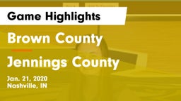 Brown County  vs Jennings County  Game Highlights - Jan. 21, 2020