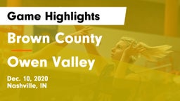 Brown County  vs Owen Valley  Game Highlights - Dec. 10, 2020