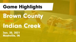 Brown County  vs Indian Creek  Game Highlights - Jan. 20, 2021