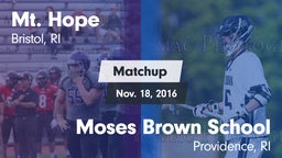 Matchup: Mt. Hope  vs. Moses Brown School 2016