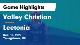 Valley Christian  vs Leetonia  Game Highlights - Dec. 18, 2020