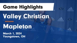 Valley Christian  vs Mapleton  Game Highlights - March 1, 2024