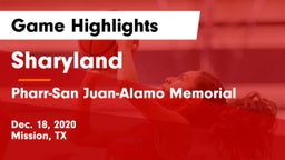 Sharyland  vs Pharr-San Juan-Alamo Memorial  Game Highlights - Dec. 18, 2020