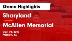 Sharyland  vs McAllen Memorial  Game Highlights - Dec. 22, 2020