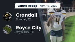Recap: Crandall  vs. Royse City  2020