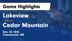 Lakeview  vs Cedar Mountain Game Highlights - Dec. 30, 2022