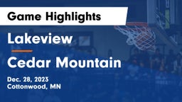 Lakeview  vs Cedar Mountain Game Highlights - Dec. 28, 2023