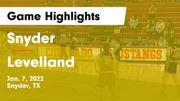 Snyder  vs Levelland  Game Highlights - Jan. 7, 2022