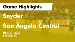 Snyder  vs San Angelo Central  Game Highlights - Nov. 17, 2022