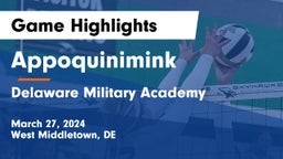 Appoquinimink  vs Delaware Military Academy  Game Highlights - March 27, 2024