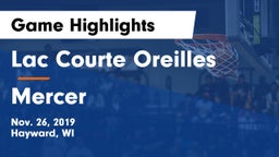 Lac Courte Oreilles  vs Mercer  Game Highlights - Nov. 26, 2019