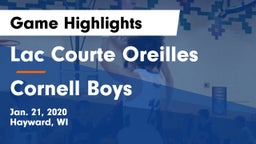 Lac Courte Oreilles  vs Cornell Boys Game Highlights - Jan. 21, 2020