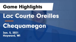 Lac Courte Oreilles  vs Chequamegon Game Highlights - Jan. 5, 2021