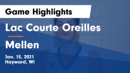 Lac Courte Oreilles  vs Mellen Game Highlights - Jan. 15, 2021