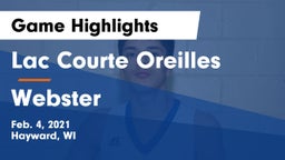 Lac Courte Oreilles  vs Webster  Game Highlights - Feb. 4, 2021