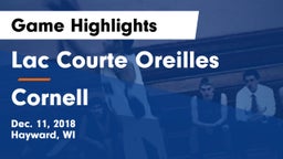 Lac Courte Oreilles  vs Cornell  Game Highlights - Dec. 11, 2018