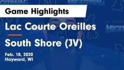 Lac Courte Oreilles  vs South Shore (JV) Game Highlights - Feb. 18, 2020